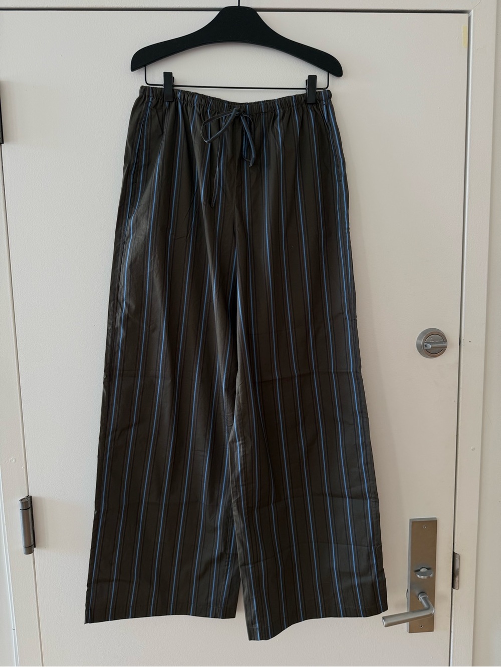 Staud Mateo Pant NWT Olive Stripe Cotton Drawstring Pants